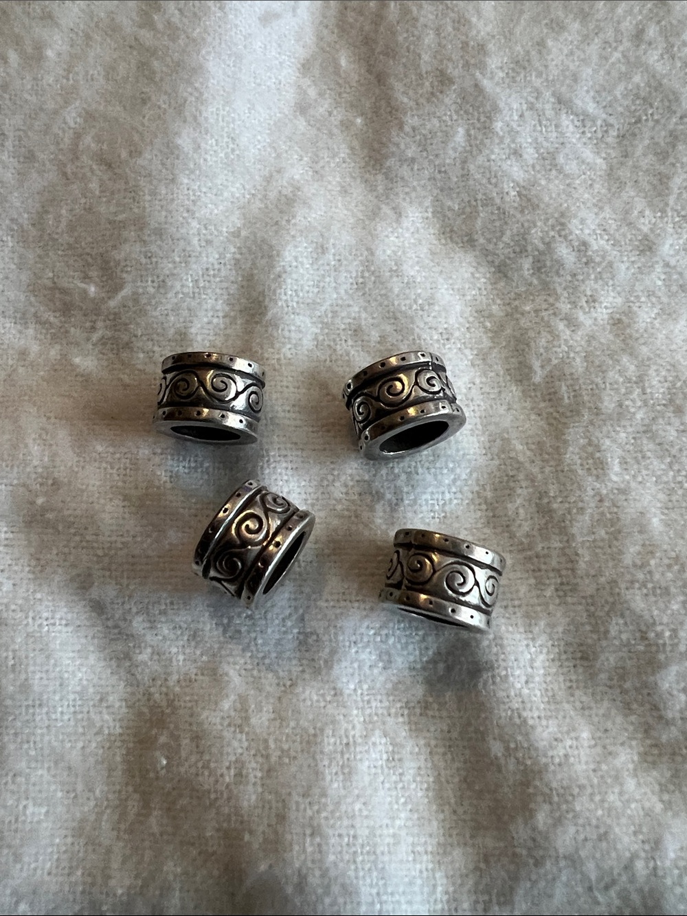 Brighton Silver-Tone Swirl Bracelet Beads - Set of 4